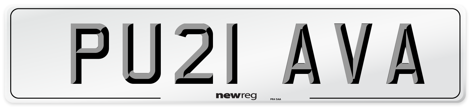 PU21 AVA Number Plate from New Reg